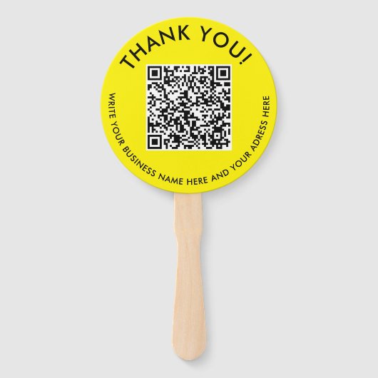 Modernes Gelbes Web QR-Code Digitales Scannierbare Fächer (Vorderseite)