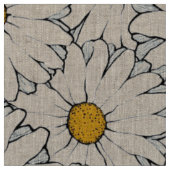 Modernes gelbes weißes Daisy-Muster Stoff (Nahaufnahme)
