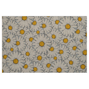 Modernes gelbes weißes Daisy-Muster Stoff