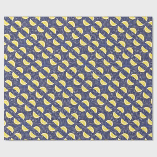 Modernes gelbes Zitronenmuster Geschenkpapier (Flach)