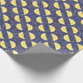 Modernes gelbes Zitronenmuster Geschenkpapier (Ecke)