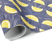 Modernes gelbes Zitronenmuster Geschenkpapier (Rolleneckpunkt)