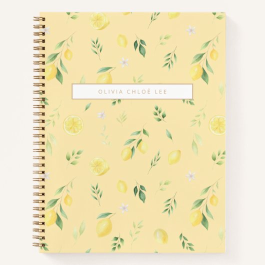 Modernes Gelbes ZitronenNotebook - Vollständig per Notizblock (Vorderseite)