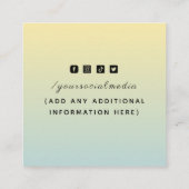 Modernes Gelbgelb Gradient Ombre QR Code Minimal Quadratische Visitenkarte (Rückseite)