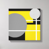 Modernes Gelbgrau Schwarz-weiß Leinwanddruck (Vorderseite)