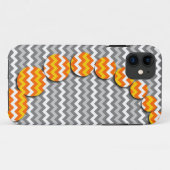 Modernes Gelbgraues Zickzack Zigzag-Muster Case-Mate iPhone Hülle (Rückseite (Horizontal))