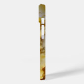 Modernes Gelbgrün-Marmormonogramm Personalisiert Case-Mate iPhone Hülle (Rückseite / Links)