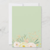 Modernes Gelbgrün mit Blütengold 16 . Geburtstag Einladung (Rückseite)