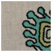 Modernes Gelbminze Grau-Tribal-Gewebe Stoff (Nahaufnahme)