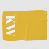 Modernes Gelbmonogramm Personalisiert Golfhandtuch (Horizontal)