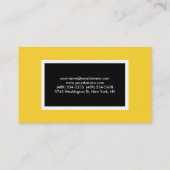 Modernes Gelbschwarz Minimalistisch Beruflich Visitenkarte (Rückseite)