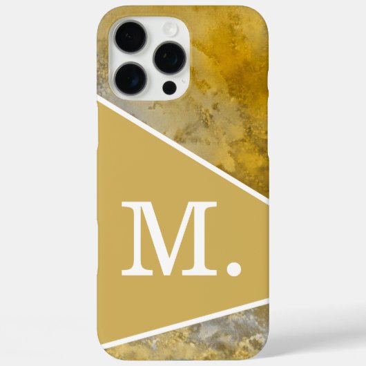 Modernes Gelbsenmonogramm Case-Mate iPhone Hülle (Rückseite)