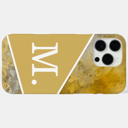 Modernes Gelbsenmonogramm Case-Mate iPhone Hülle (Rückseite (Horizontal))