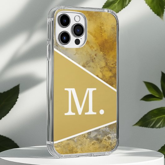 Modernes Gelbsenmonogramm Case-Mate iPhone Hülle