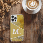 Modernes Gelbsenmonogramm iPhone Hülle