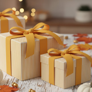 Modernes Gelbstreifen-Muster für Sonnenblumen Geschenkpapier