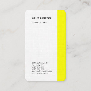 Modernes Gelbweiß Minimalistisch Beruflich Visitenkarte