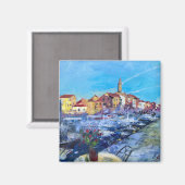 Modernes Gemälde Sommer Rovinj in Kroatien Magnet (Vorderseite/Rückseite)