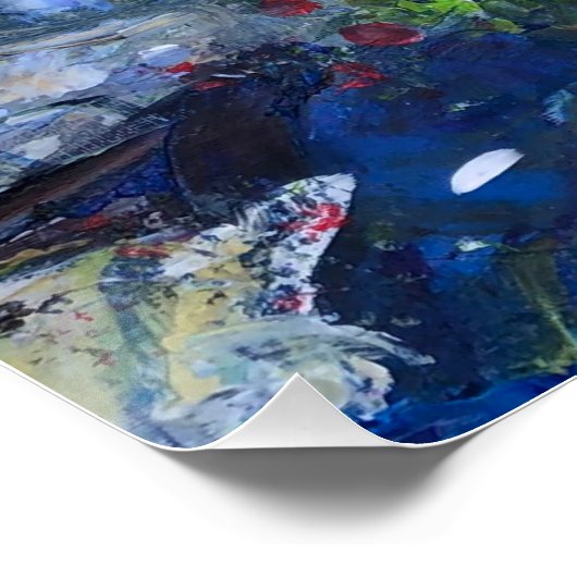 Modernes Gemälde Sommer Rovinj in Kroatien Poster (Ecke)