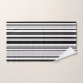 Modernes gemischtesgraues, schwarz, Weiß Stripes Badhandtuch Set (Handtuch)