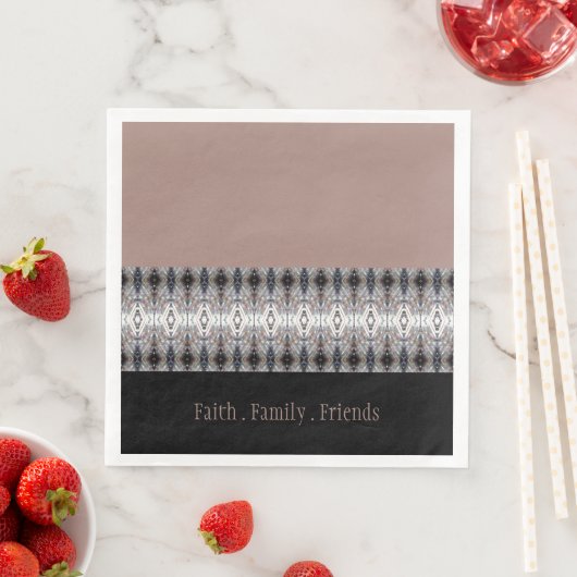 Modernes Gemustertes Design mit Blau-Grau und Schw Serviette (Beispiel)