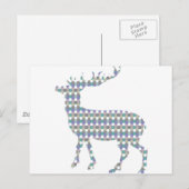 Modernes gemustertes Hirsch Postkarte (Vorne/Hinten)