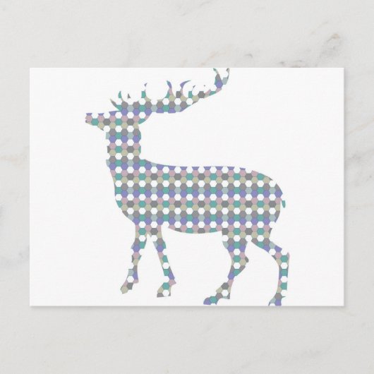 Modernes gemustertes Hirsch Postkarte (Vorderseite)