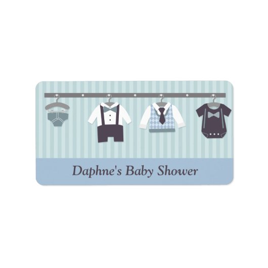 Modernes Gentleman Baby Boy Dusche Party Adressaufkleber (Vorne)