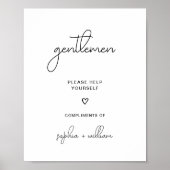 Modernes Gentlemen Room Einfache Gents Wedding Par Poster (Vorne)