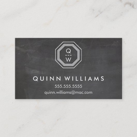 MODERNES GEO MONOGRAM Oktogon geometrische Form gr Visitenkarte (Vorderseite)