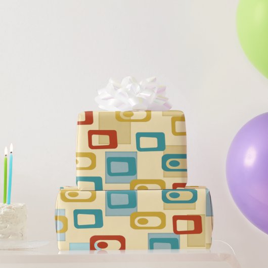 Modernes Geo-Pod-Muster Mitte des Jahrhunderts Geschenkpapier (Partygeschenke)