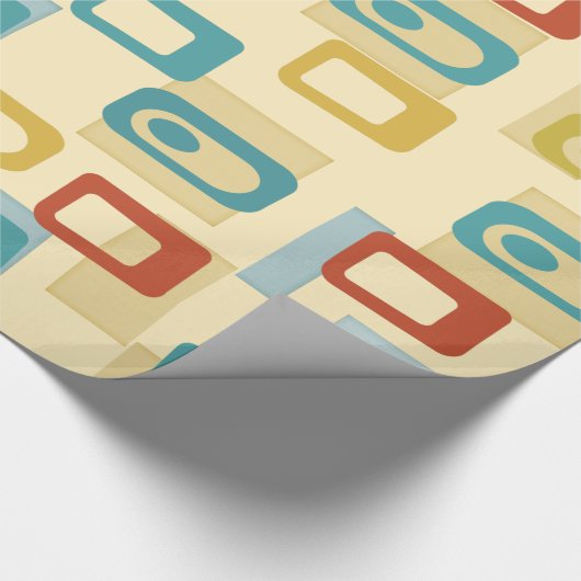 Modernes Geo-Pod-Muster Mitte des Jahrhunderts Geschenkpapier (Ecke)