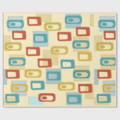 Modernes Geo-Pod-Muster Mitte des Jahrhunderts Geschenkpapier (Flach)