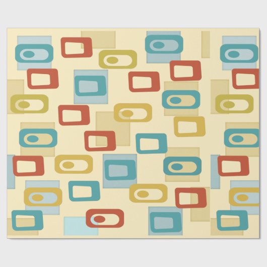 Modernes Geo-Pod-Muster Mitte des Jahrhunderts Geschenkpapier (Flach)