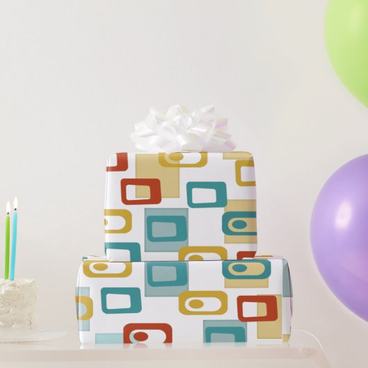 Modernes Geo-Pod-Muster Mitte des Jahrhunderts Geschenkpapier (Partygeschenke)