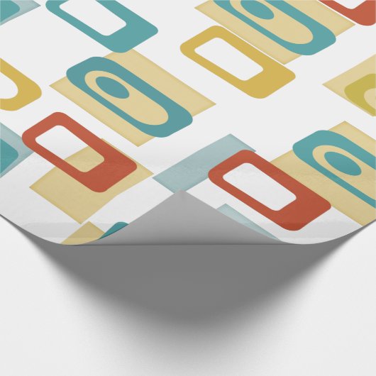 Modernes Geo-Pod-Muster Mitte des Jahrhunderts Geschenkpapier (Ecke)