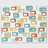 Modernes Geo-Pod-Muster Mitte des Jahrhunderts Geschenkpapier (Flach)