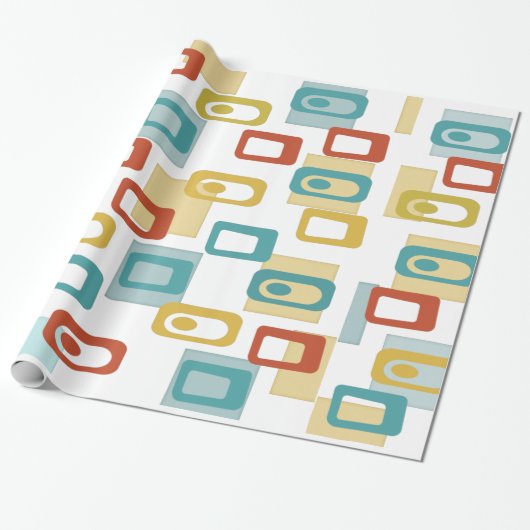 Modernes Geo-Pod-Muster Mitte des Jahrhunderts Geschenkpapier (Ungerollt)
