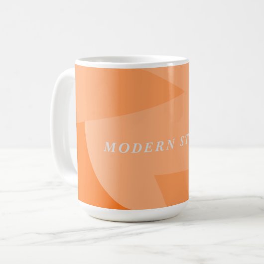 Modernes geometrisch abstrakt orangefarbenes Zollb Kaffeetasse (Vorderseite Links)