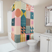 Modernes geometrisch abstraktes Musterdesign mit S Duschvorhang (Beispiel)