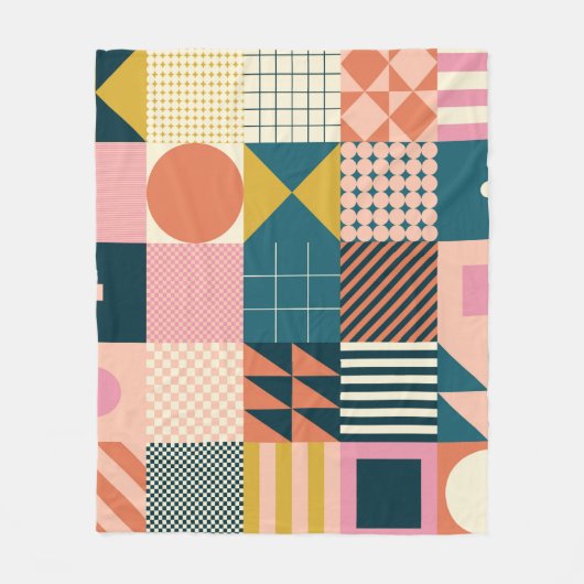 Modernes geometrisch abstraktes Musterdesign mit S Fleecedecke (Vorderseite)
