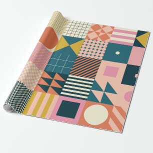 Modernes geometrisch abstraktes Musterdesign mit S Geschenkpapier