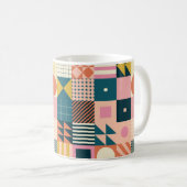 Modernes geometrisch abstraktes Musterdesign mit S Kaffeetasse (VorderseiteRechts)