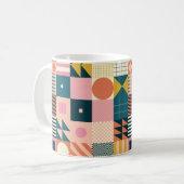 Modernes geometrisch abstraktes Musterdesign mit S Kaffeetasse (Vorderseite Links)