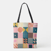Modernes geometrisch abstraktes Musterdesign mit S Tasche (Rückseite)