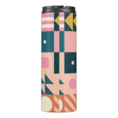 Modernes geometrisch abstraktes Musterdesign mit S Thermosbecher (Rückseite)