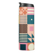 Modernes geometrisch abstraktes Musterdesign mit S Thermosbecher (Nach rechts gedreht)