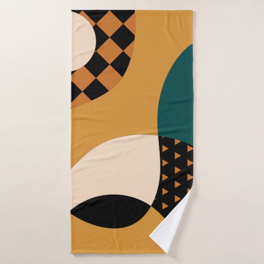 Modernes geometrisch abstraktes Patchwork-Muster, Badehandtuch (Badehandtuch)