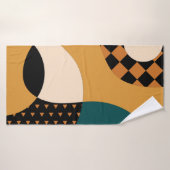 Modernes geometrisch abstraktes Patchwork-Muster, Badehandtuch (Badehandtuch)