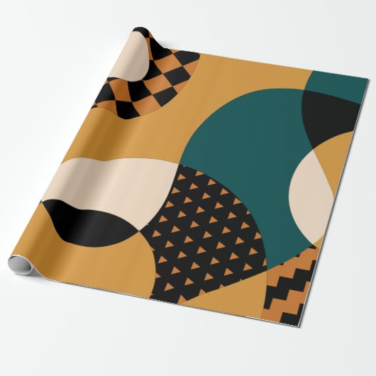 Modernes geometrisch abstraktes Patchwork-Muster, Geschenkpapier (Ungerollt)